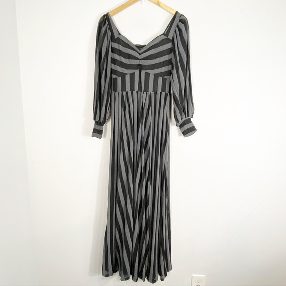FOXBLOOD Victoria Striped Mesh Gown - Picture 3 of 9